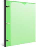 INFUN 0.75 Inch Telescoping 3 Ring Binder - 4 PCS, Flexible Round Binder with Customizable Front Cover and Clear Catalog Pocket, 0.75Inch Rings, 160 Sheet Capacity-Black