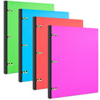 INFUN Telescoping 3 Ring Binder - 4PCS, Portable Plastic 3 Ring Binder with Telescoping Spine, Binders with Foldable Front Cover Holds 8.5"x11" Paper for School, Office, Homes
