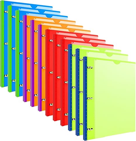 INFUN 0.75 Inch Telescoping 3 Ring Binder - 4 PCS, Flexible Round Binder with Customizable Front Cover and Clear Catalog Pocket, 0.75Inch Rings, 160 Sheet Capacity-Black