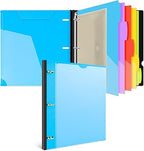 INFUN 1 Inch 3-Ring Telescoping Project Organizer Binder,13 Pocket, Customizable Front Cover, 5 Colors Pocket Divider and Plastic Binder Pocket，225 Sheet Capacity