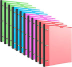INFUN 0.75 Inch Telescoping 3 Ring Binder - 4 PCS, Flexible Round Binder with Customizable Front Cover and Clear Catalog Pocket, 0.75Inch Rings, 160 Sheet Capacity-Black