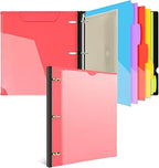 INFUN 1 Inch 3-Ring Telescoping Project Organizer Binder,13 Pocket, Customizable Front Cover, 5 Colors Pocket Divider and Plastic Binder Pocket，225 Sheet Capacity