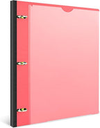 INFUN 0.75 Inch Telescoping 3 Ring Binder - 4 PCS, Flexible Round Binder with Customizable Front Cover and Clear Catalog Pocket, 0.75Inch Rings, 160 Sheet Capacity-Black