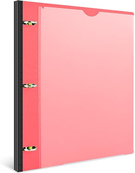 INFUN 0.75 Inch Telescoping 3 Ring Binder - 4 PCS, Flexible Round Binder with Customizable Front Cover and Clear Catalog Pocket, 0.75Inch Rings, 160 Sheet Capacity-Black