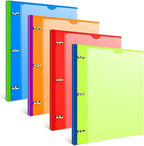 INFUN 0.75 Inch Telescoping 3 Ring Binder - 4 PCS, Flexible Round Binder with Customizable Front Cover and Clear Catalog Pocket, 0.75Inch Rings, 160 Sheet Capacity-Black