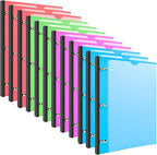 INFUN 0.75 Inch Telescoping 3 Ring Binder - 4 PCS, Flexible Round Binder with Customizable Front Cover and Clear Catalog Pocket, 0.75Inch Rings, 160 Sheet Capacity-Black