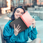 INFUN All-in-one Telescoping Binder Notebook，3 Ring Notebook Binder with 1 Plastic Movable Pocket Folder,5 Plastic Subject dividers and Graph Paper and College Ruled Paper - Red