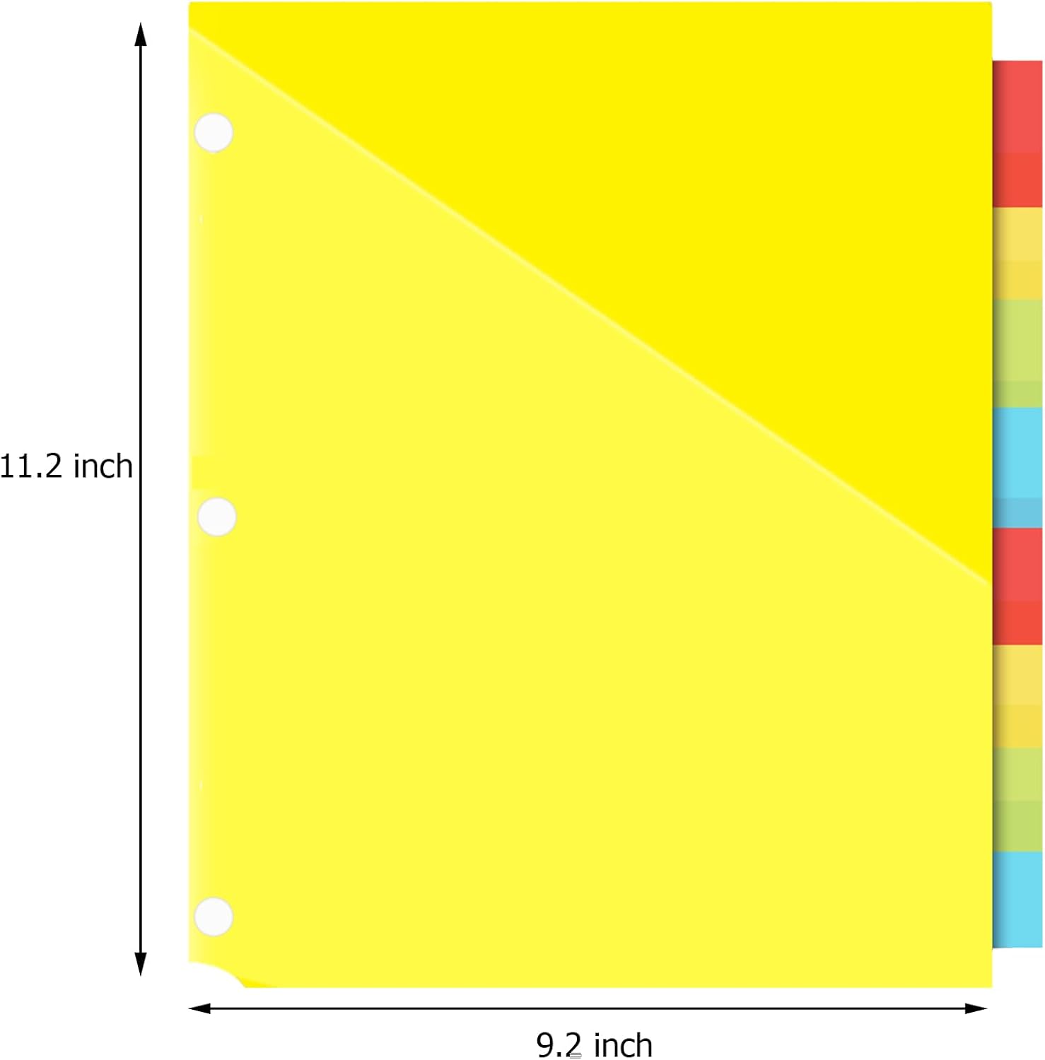 INFUN Plastic 8-Tab Dividers with Two Pockets - 3 Sets, 24 PCS Multicolor Binder Dividers with Pockets,8 -Tab Dividers for 3 Ring Binder