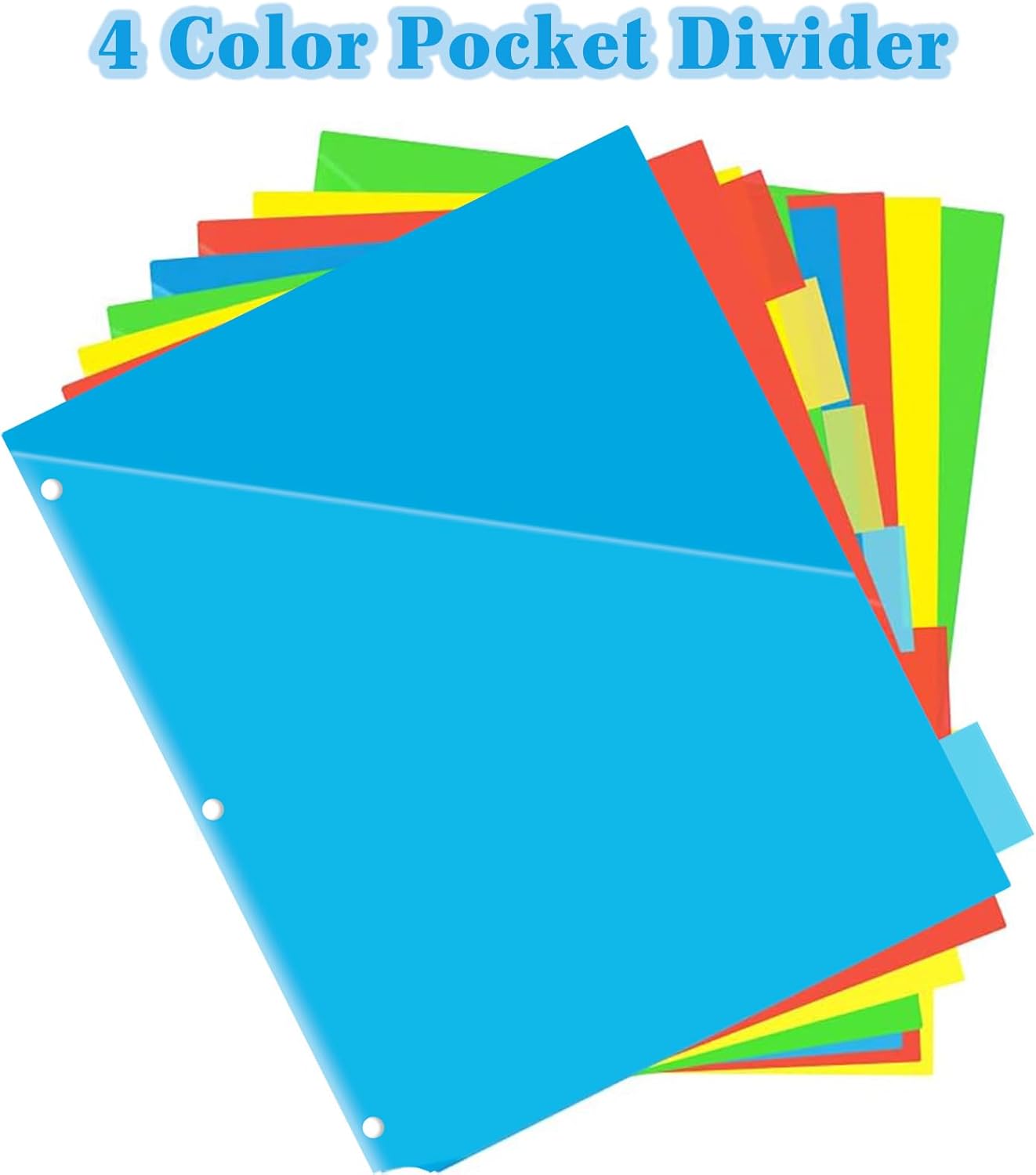 INFUN Plastic 8-Tab Dividers with Two Pockets - 3 Sets, 24 PCS Multicolor Binder Dividers with Pockets,8 -Tab Dividers for 3 Ring Binder